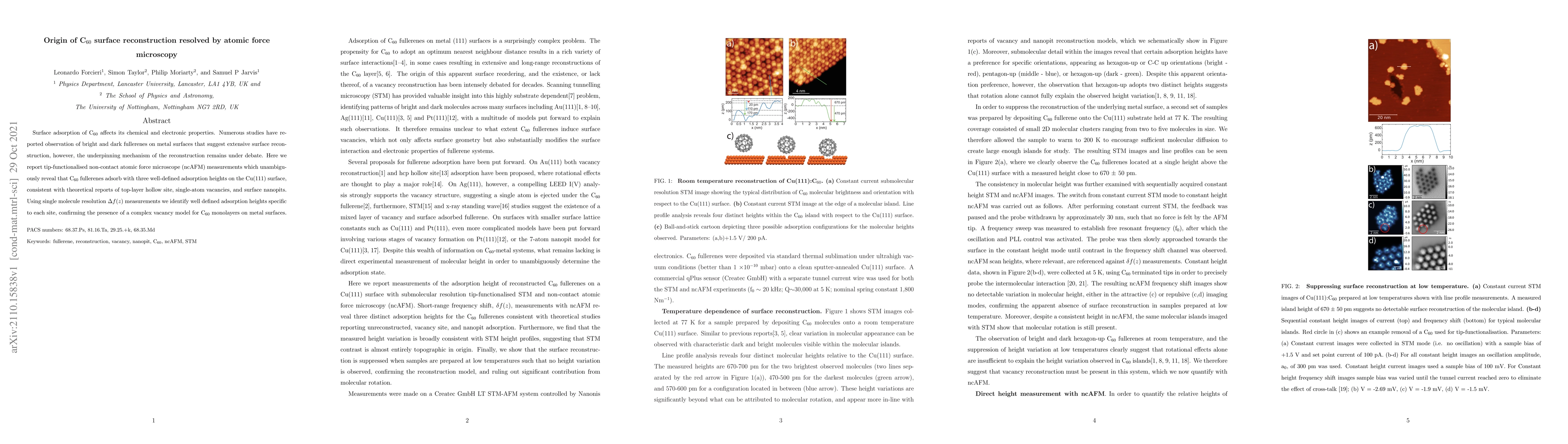 Thumbnail for Origin of C$_{60}$ surface reconstruction resolved by atomic force
  microscopy
