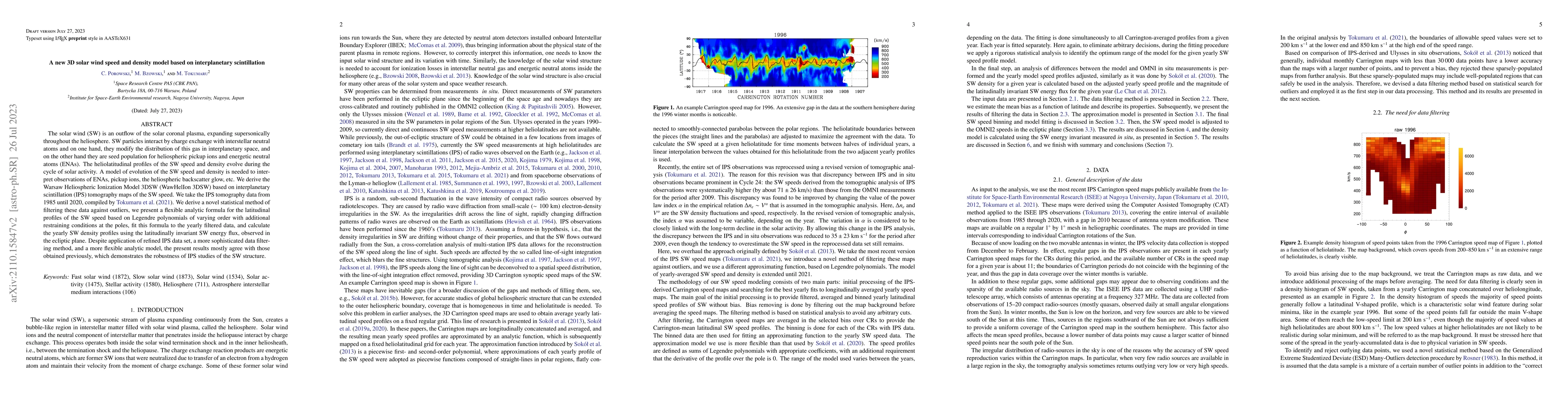 Thumbnail for A new 3D solar wind speed and density model based on interplanetary
  scintillation