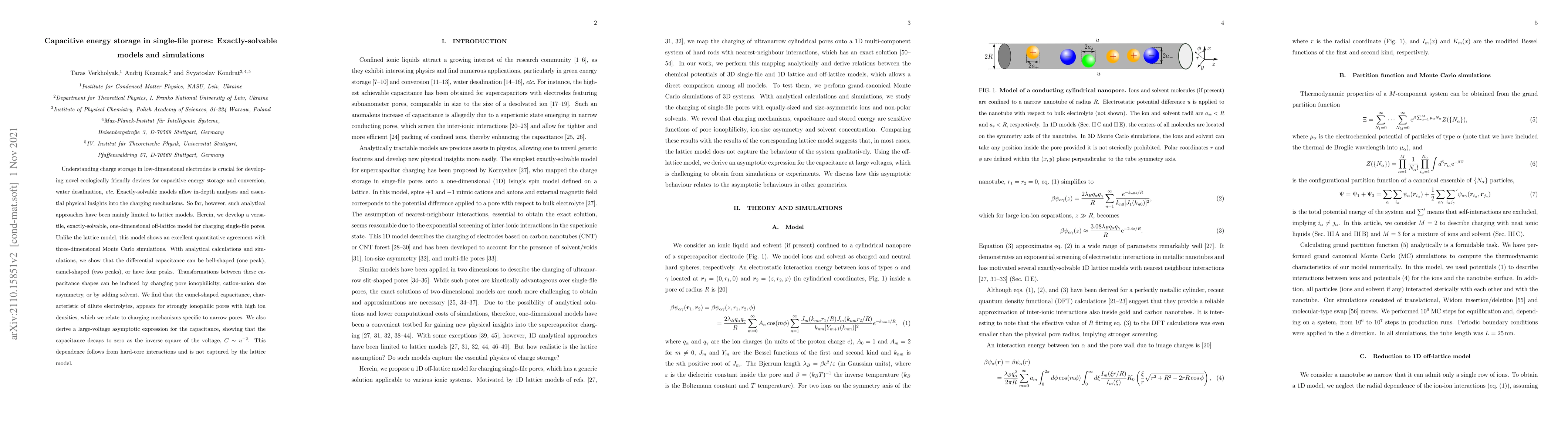 Thumbnail for Capacitive energy storage in single-file pores: Exactly-solvable models
  and simulations