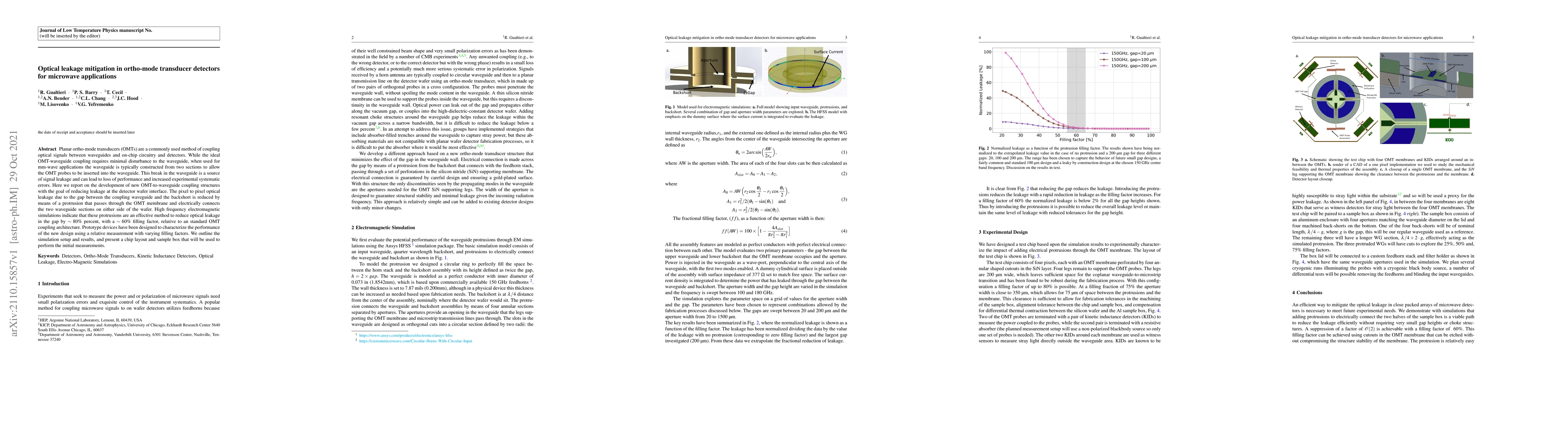 Thumbnail for Optical leakage mitigation in ortho-mode transducer detectors for
  microwave applications