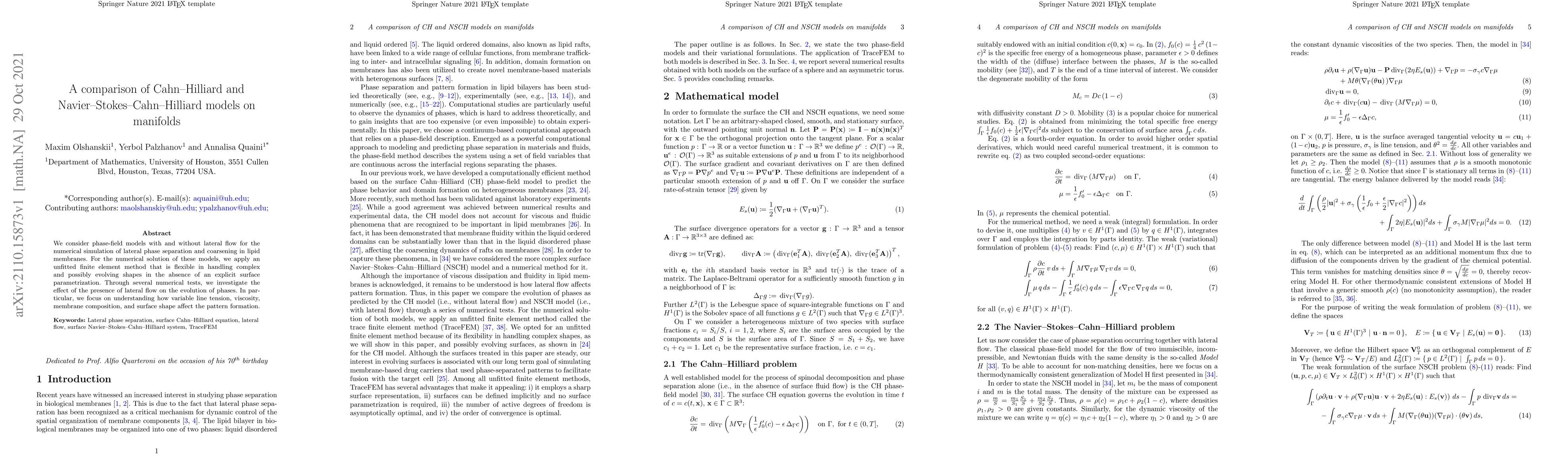 Thumbnail for A comparison of Cahn-Hilliard and Navier-Stokes-Cahn-Hilliard models on
  manifolds