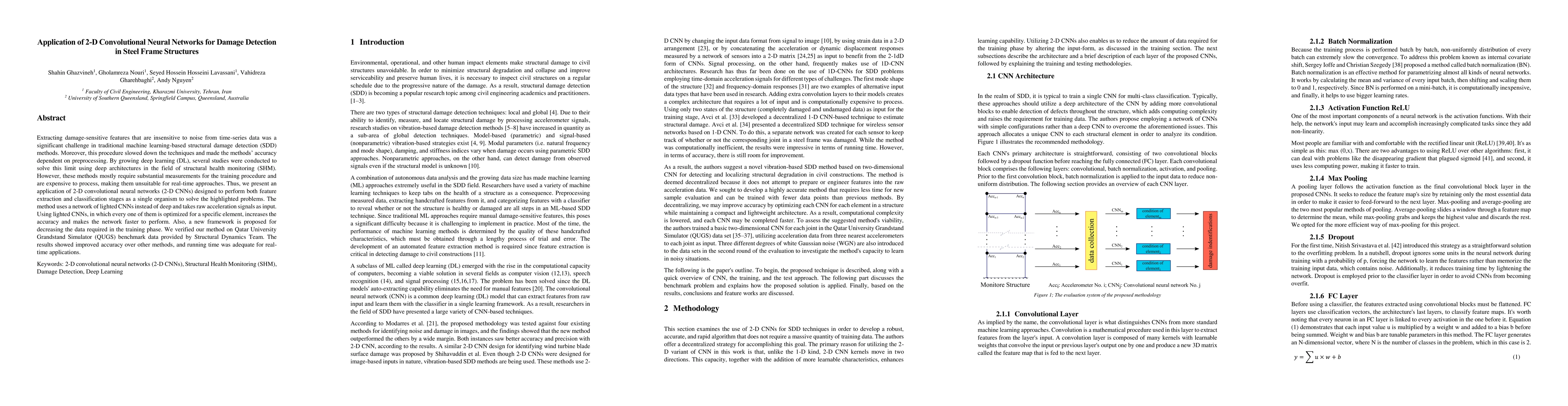 Thumbnail for Application of 2-D Convolutional Neural Networks for Damage Detection in
  Steel Frame Structures
