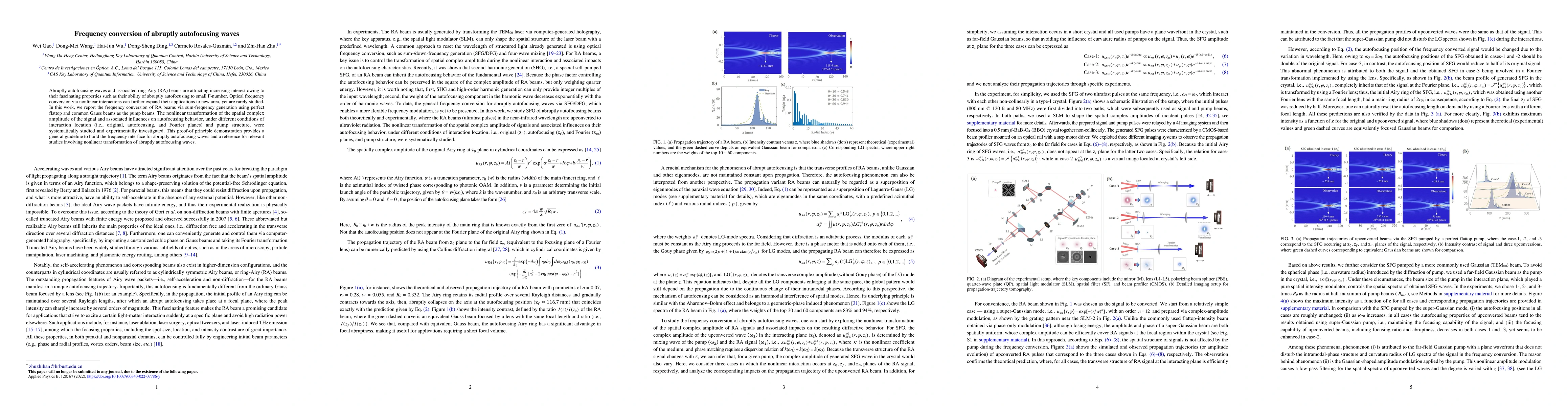 Thumbnail for Frequency conversion of abruptly autofocusing waves