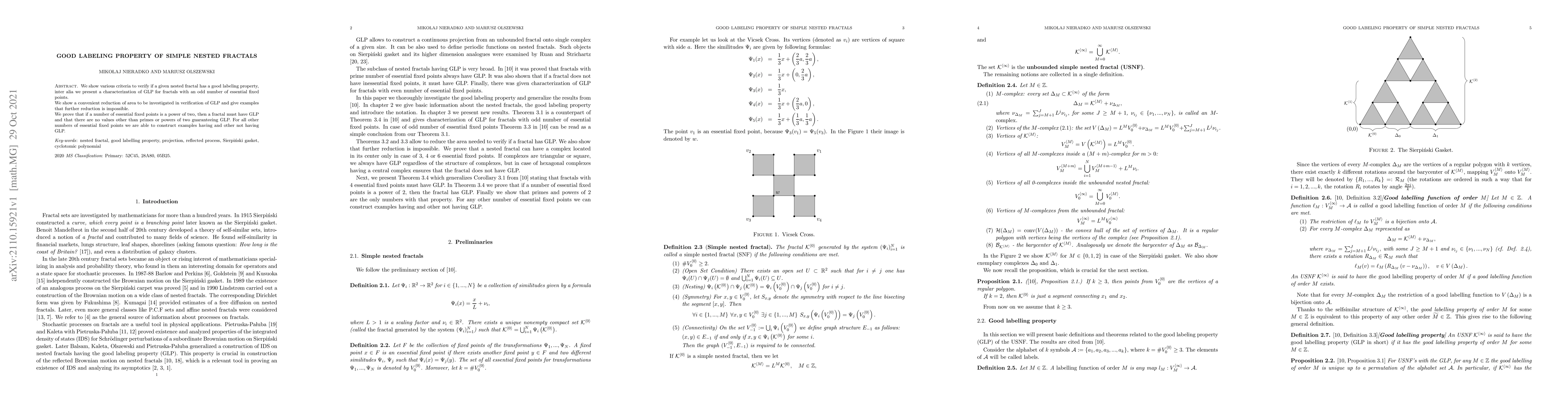 Thumbnail for Good labeling property of simple nested fractals