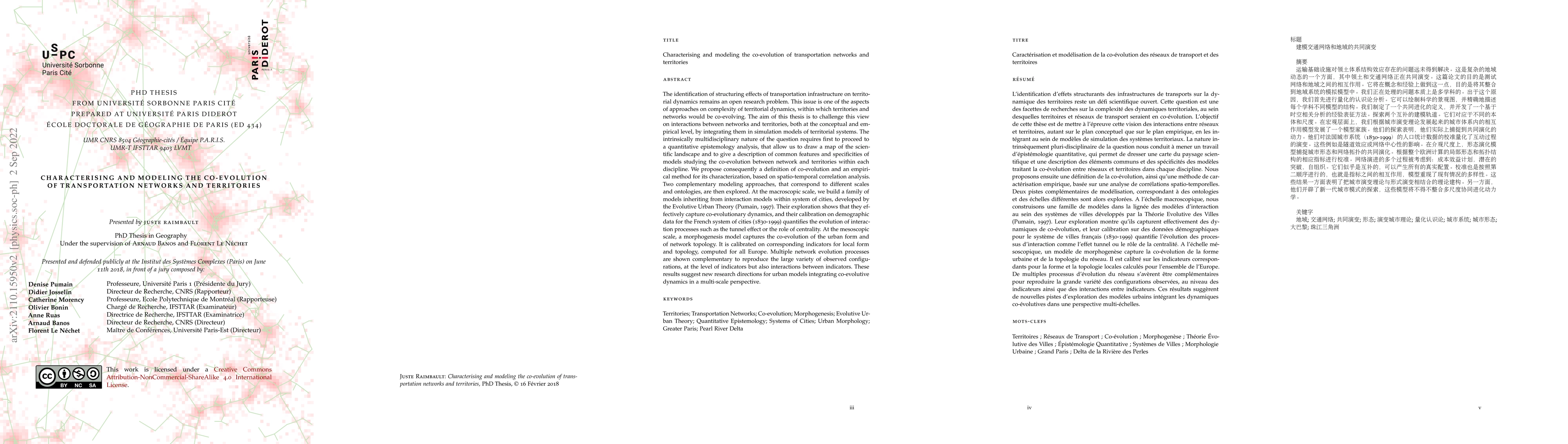 Thumbnail for Characterising and modeling the co-evolution of transportation networks
  and territories