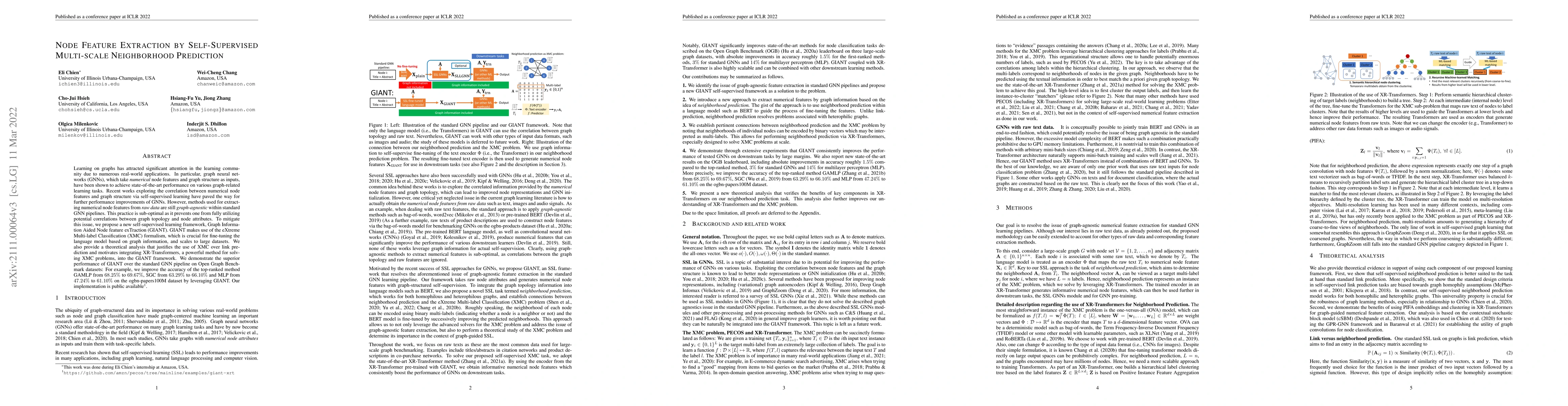 Thumbnail for Node Feature Extraction by Self-Supervised Multi-scale Neighborhood
  Prediction