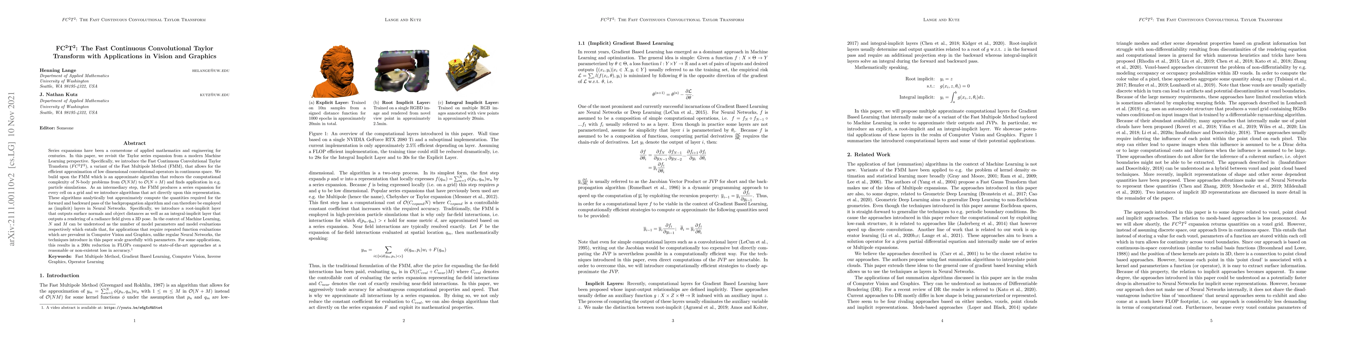 Thumbnail for FC2T2: The Fast Continuous Convolutional Taylor Transform with
  Applications in Vision and Graphics