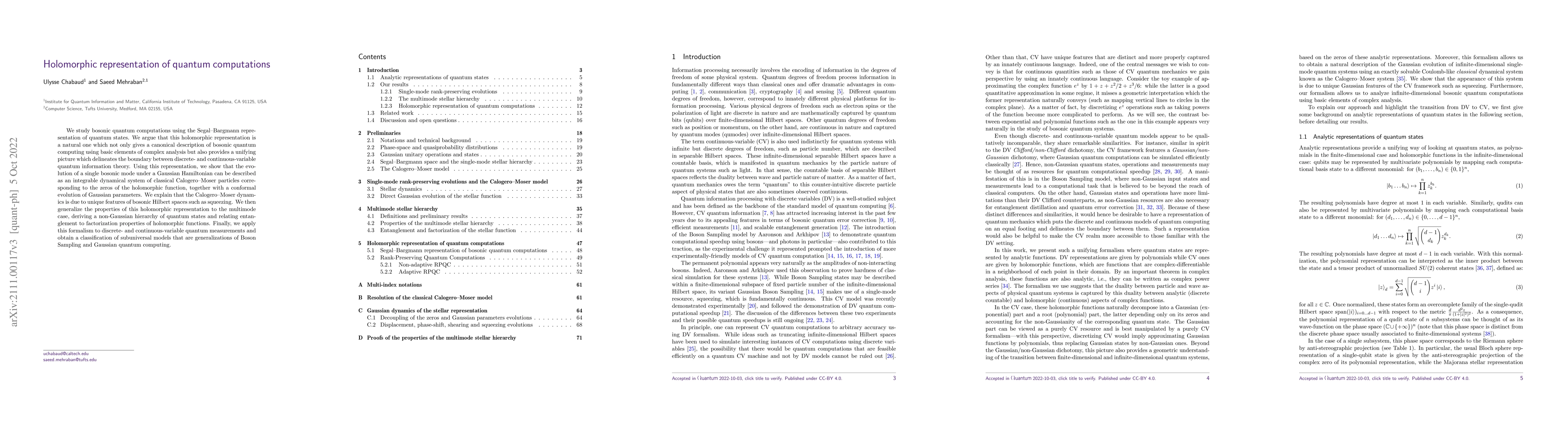 Thumbnail for Holomorphic representation of quantum computations