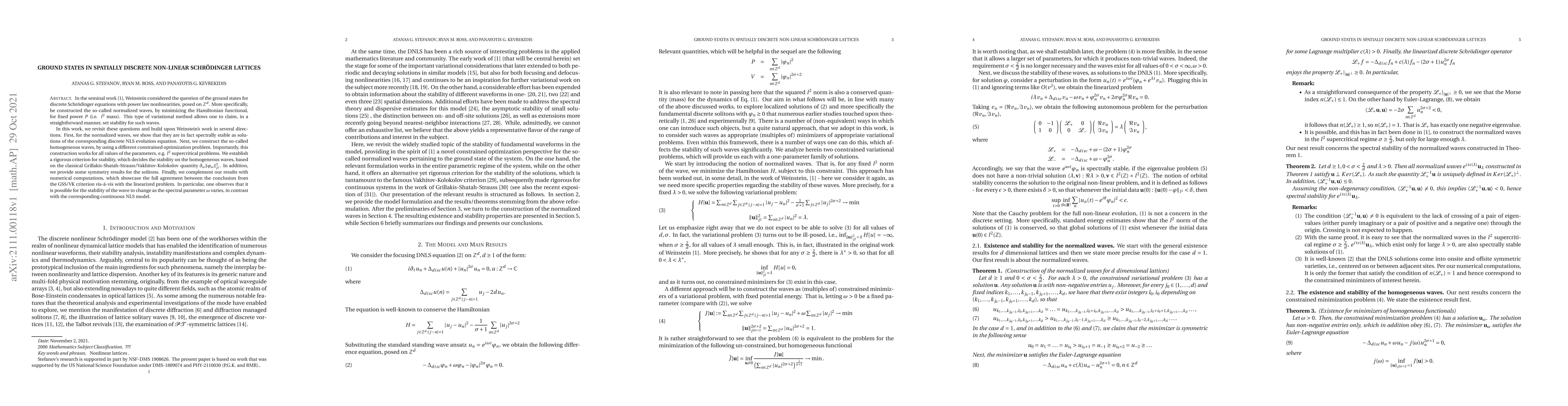 Thumbnail for Ground States in Spatially Discrete Nonlinear Schr\"odinger Lattices