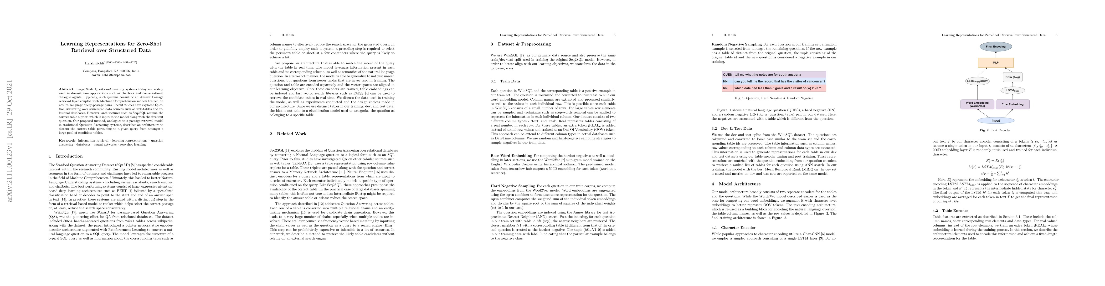 Thumbnail for Learning Representations for Zero-Shot Retrieval over Structured Data