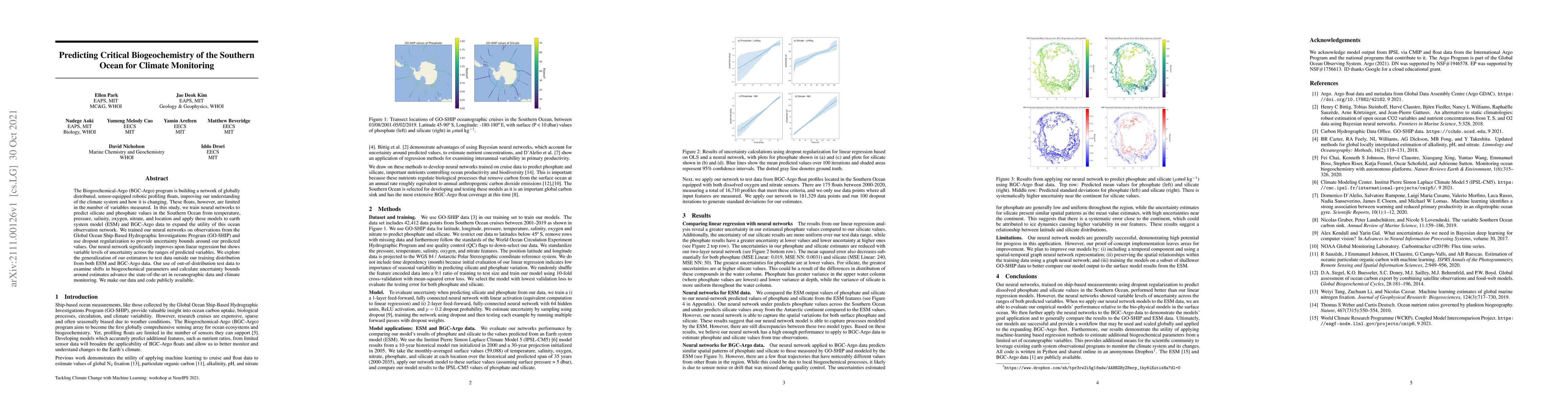Thumbnail for Predicting Critical Biogeochemistry of the Southern Ocean for Climate
  Monitoring
