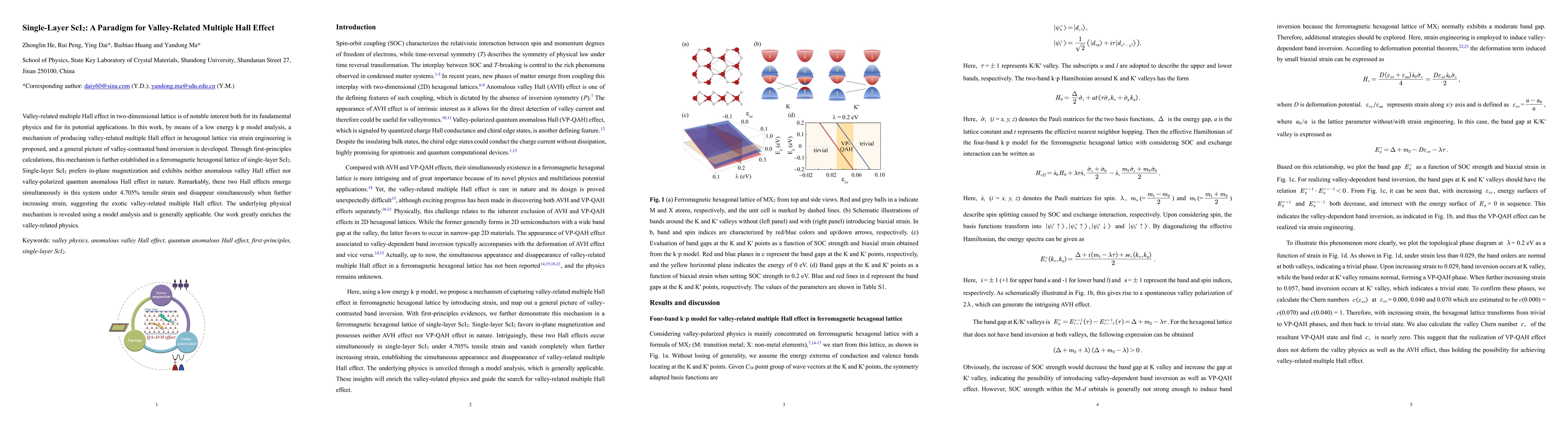 Thumbnail for Single-Layer ScI2: A Paradigm for Valley-Related Multiple Hall Effect