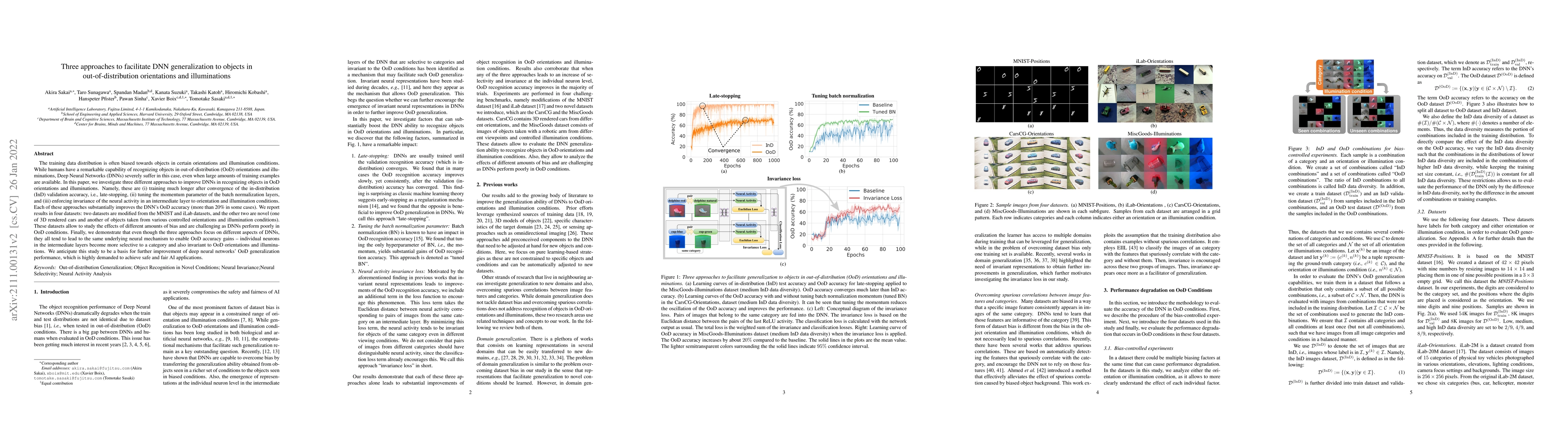 Thumbnail for Three approaches to facilitate DNN generalization to objects in
  out-of-distribution orientations and illuminations