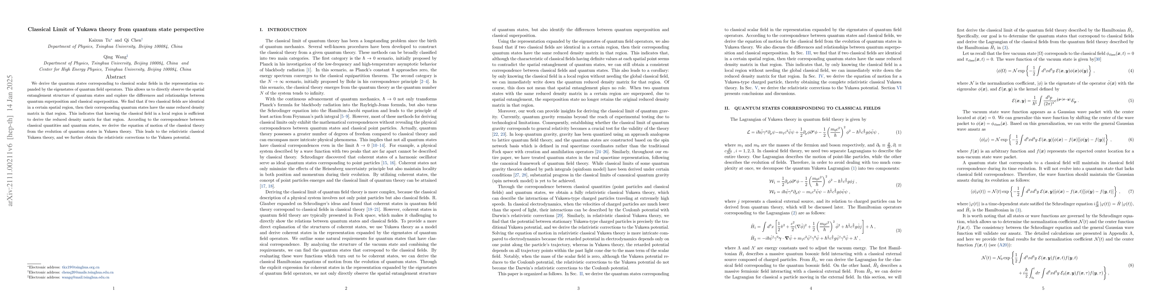 Thumbnail for Classical Limit of Yukawa theory from quantum state perspective