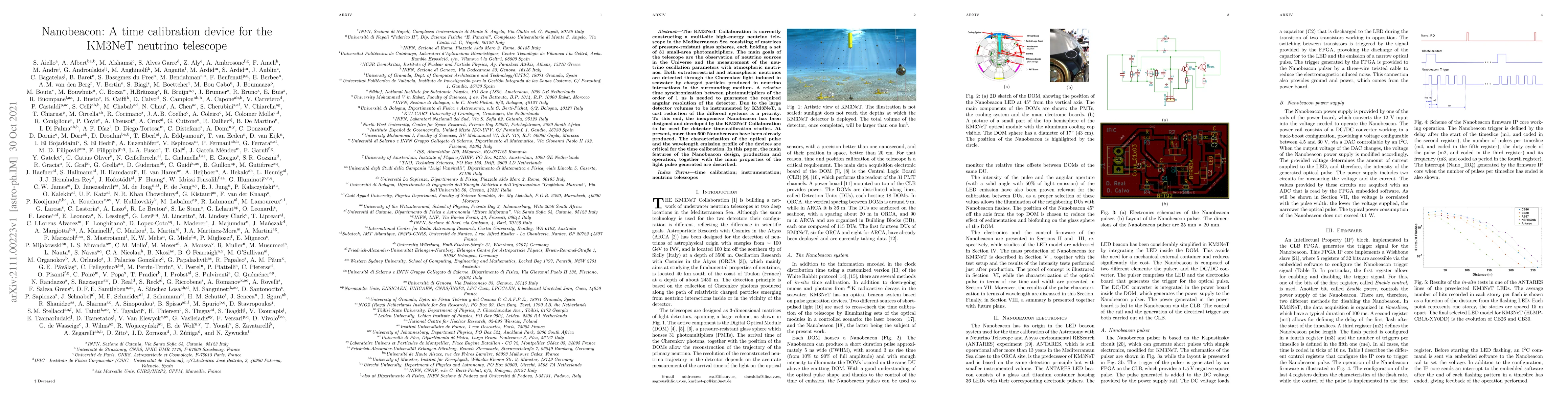 Thumbnail for Nanobeacon: A time calibration device for the KM3NeT neutrino telescope