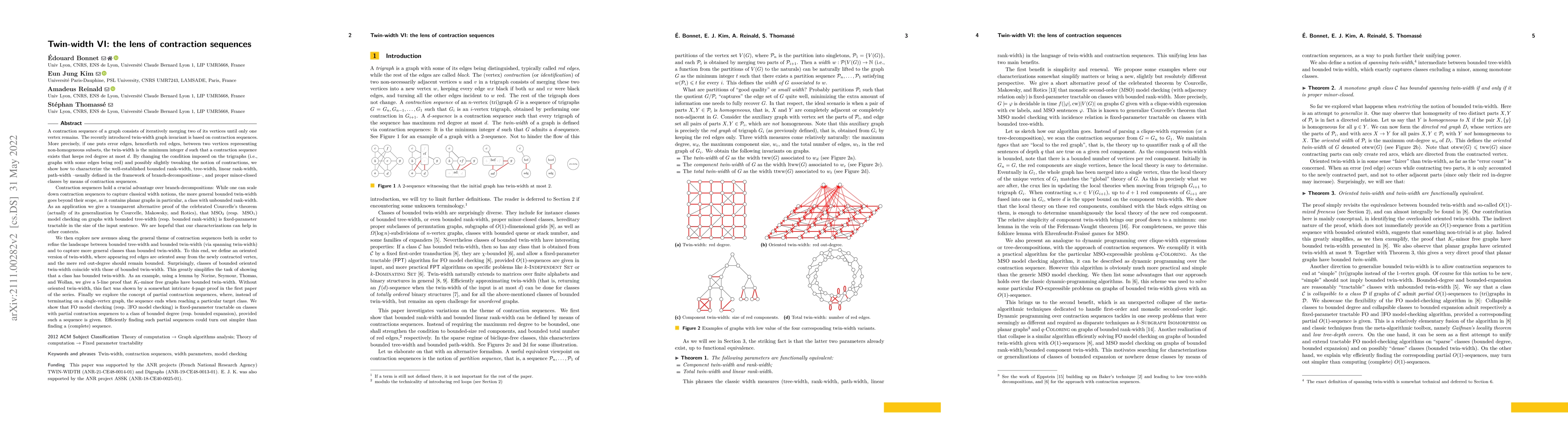 Thumbnail for Twin-width VI: the lens of contraction sequences