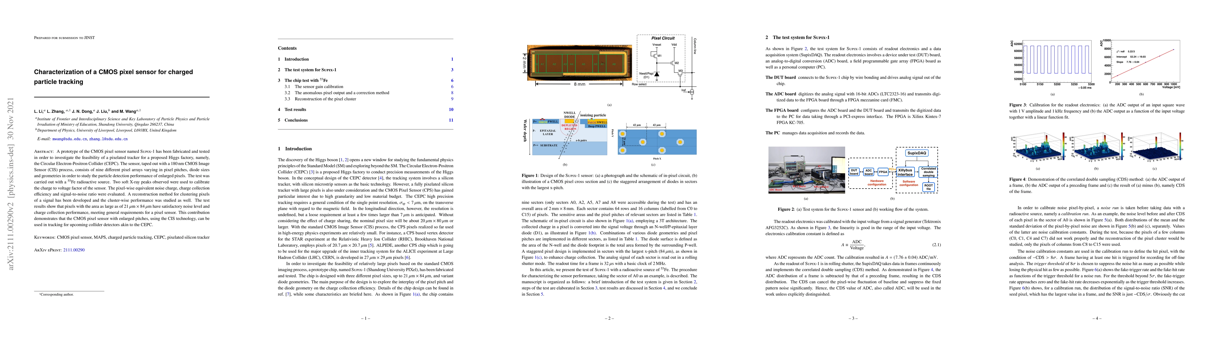 Thumbnail for Characterization of a CMOS pixel sensor for charged particle tracking