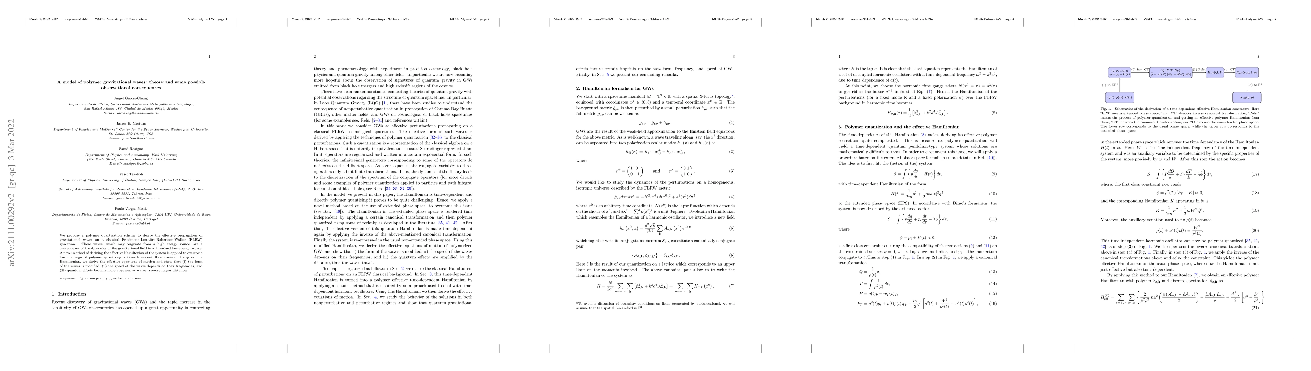 Thumbnail for A model of polymer gravitational waves: theory and some possible
  observational consequences