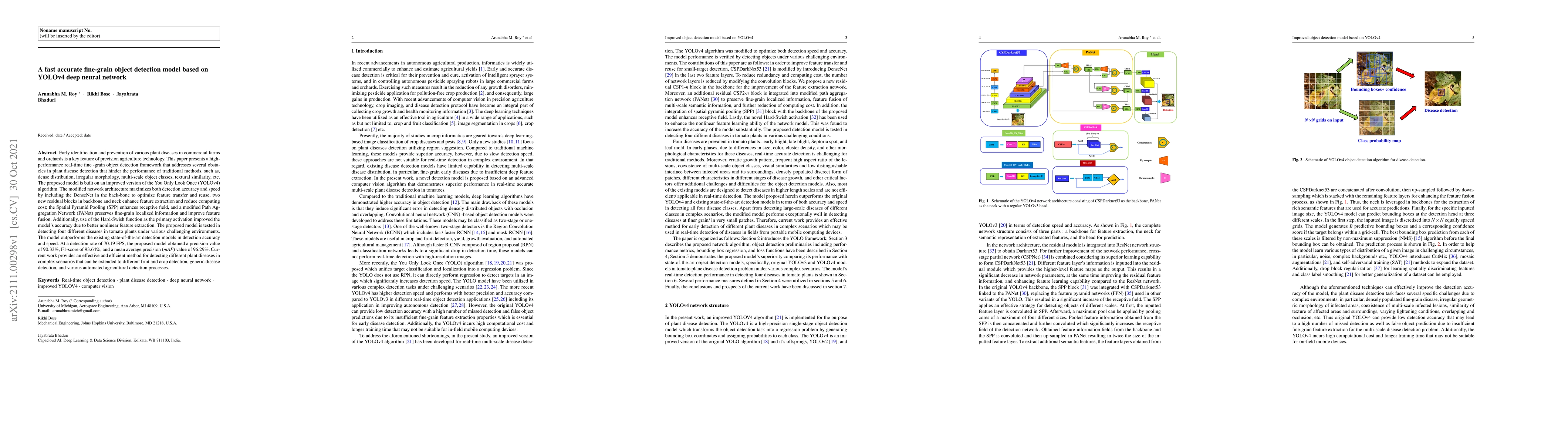 Thumbnail for A fast accurate fine-grain object detection model based on YOLOv4 deep
  neural network