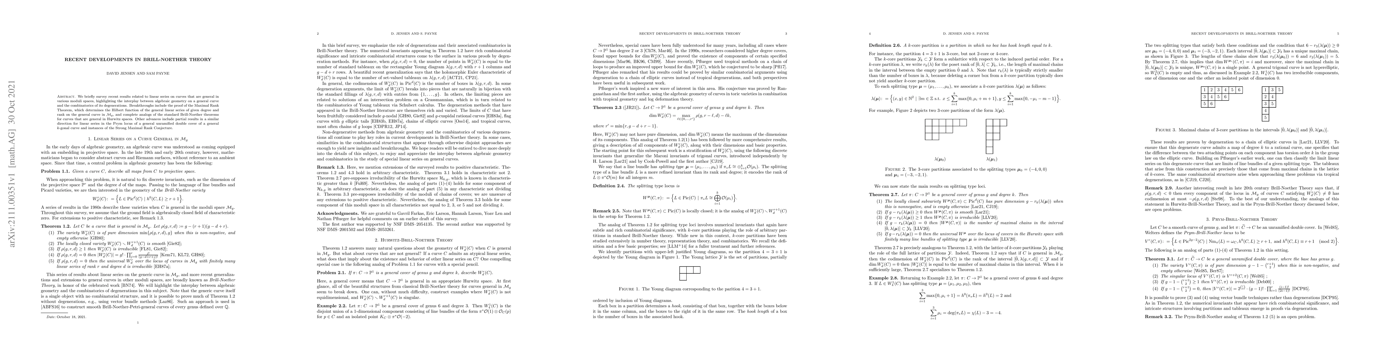 Thumbnail for Recent Developments in Brill-Noether Theory