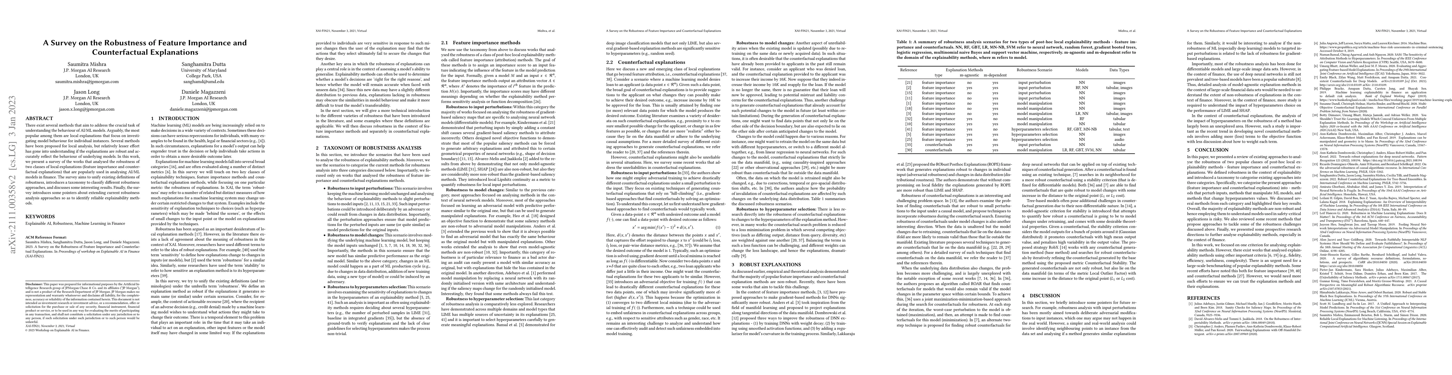 Thumbnail for A Survey on the Robustness of Feature Importance and Counterfactual
  Explanations