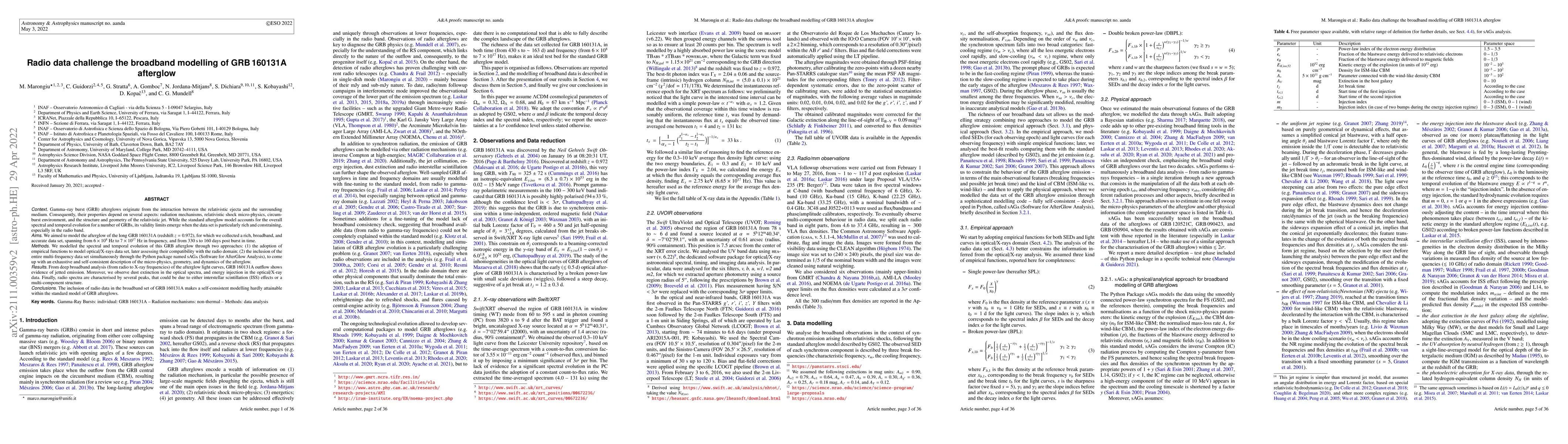 Thumbnail for Radio data challenge the broadband modelling of GRB160131A afterglow