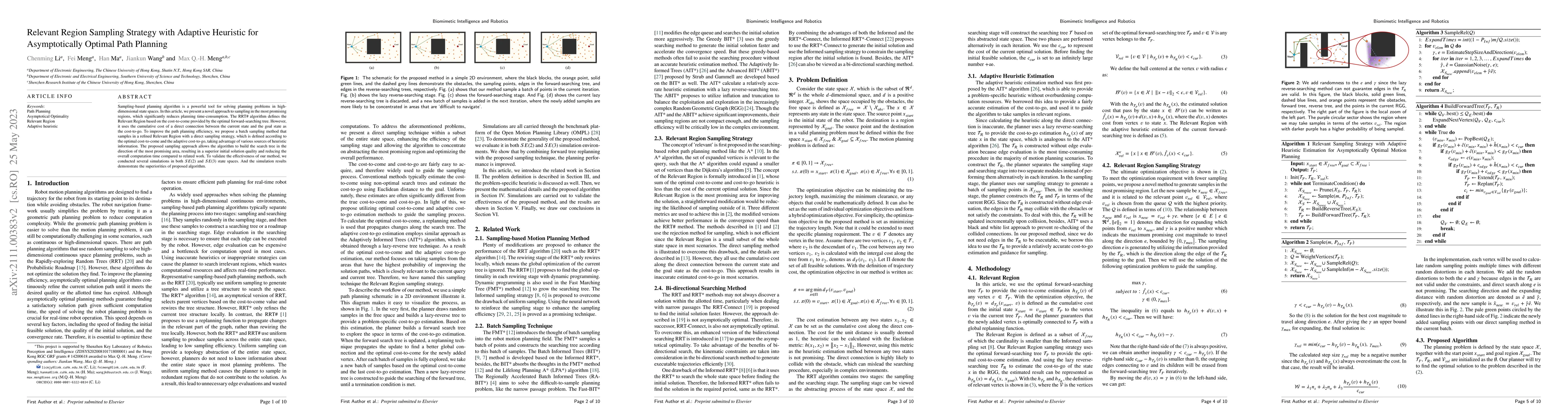 Thumbnail for Relevant Region Sampling Strategy with Adaptive Heuristic for
  Asymptotically Optimal Path Planning