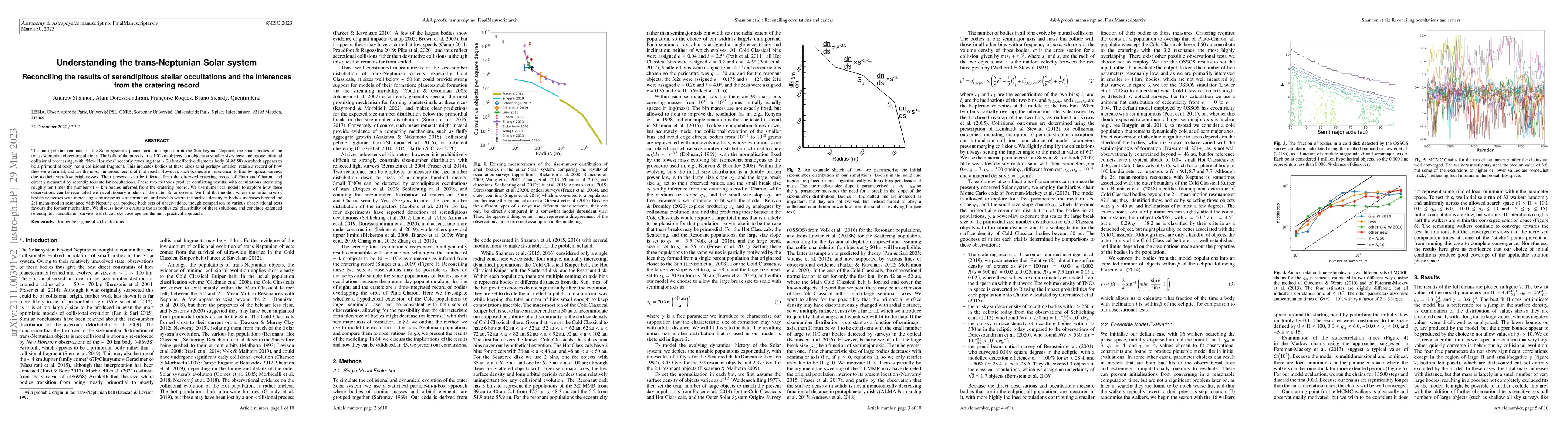 Thumbnail for Understanding the trans-Neptunian Solar system: Reconciling the results
  of serendipitous stellar occultations and the inferences from the cratering
  record