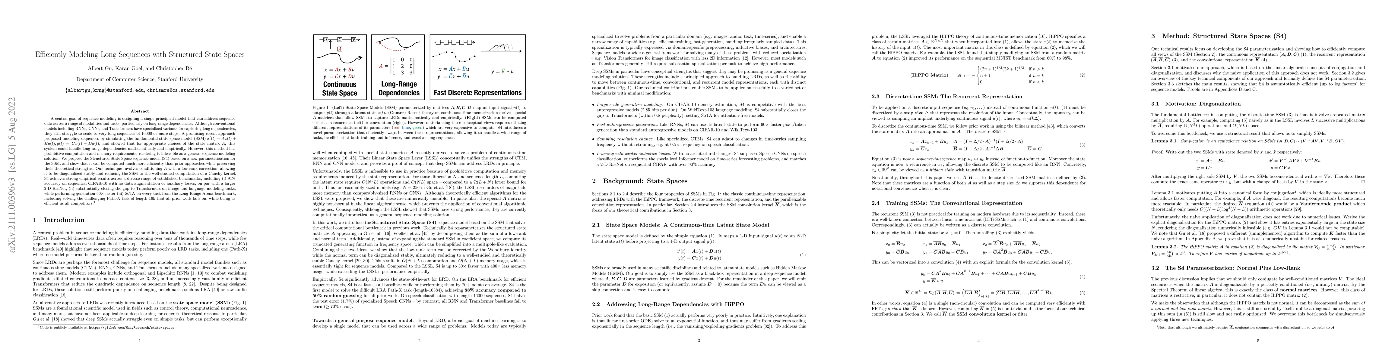 Thumbnail for Efficiently Modeling Long Sequences with Structured State Spaces