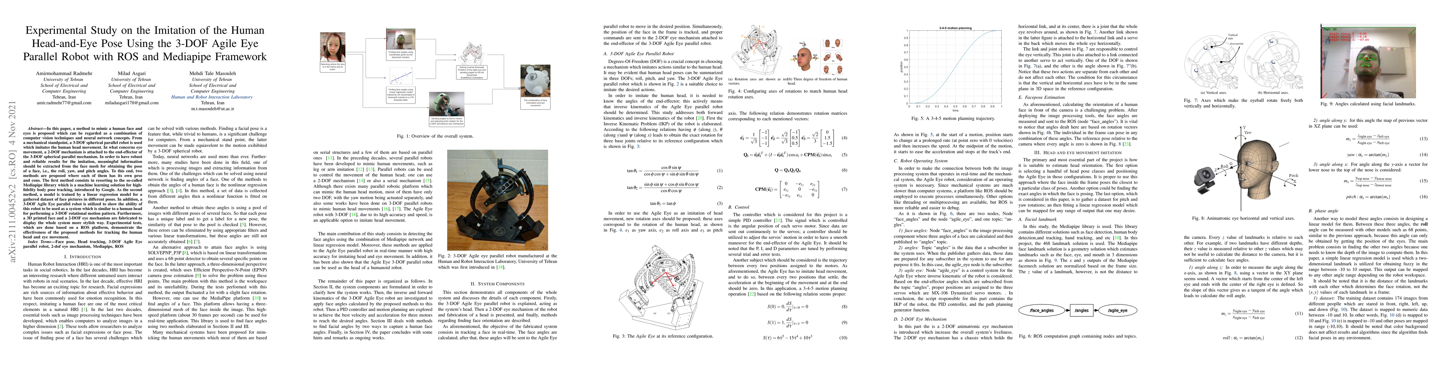 Thumbnail for Experimental Study on the Imitation of the Human Head-and-Eye Pose Using
  the 3-DOF Agile Eye Parallel Robot with ROS and Mediapipe Framework