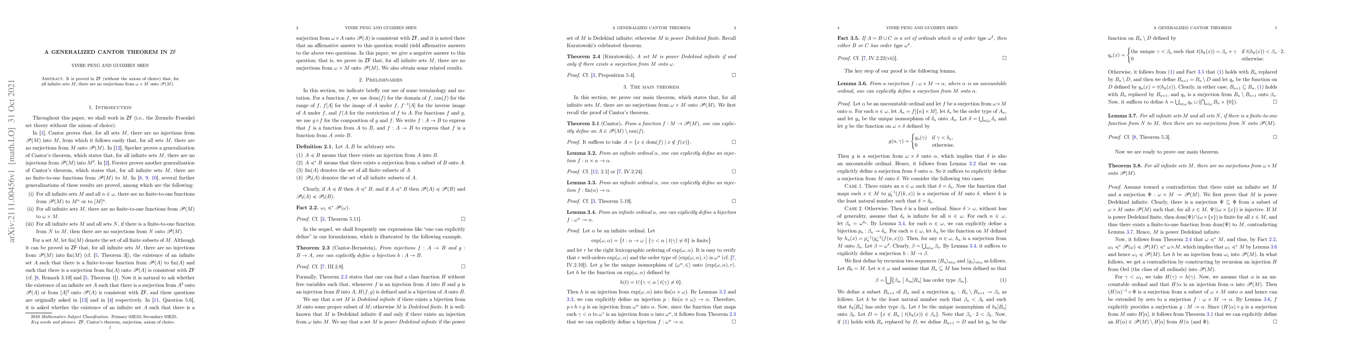 Thumbnail for A generalized Cantor theorem in ZF