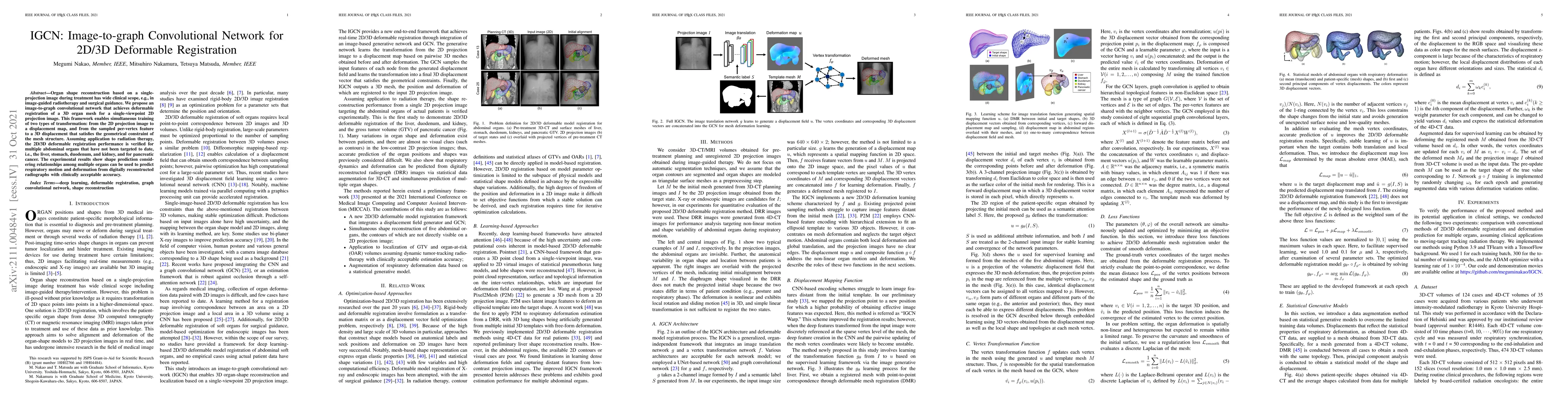 Thumbnail for IGCN: Image-to-graph Convolutional Network for 2D/3D Deformable
  Registration