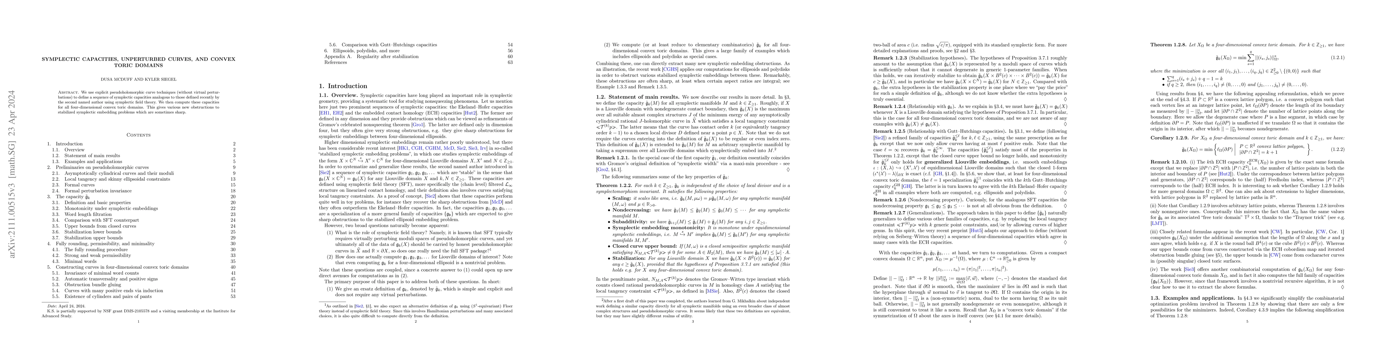 Thumbnail for Symplectic capacities, unperturbed curves, and convex toric domains