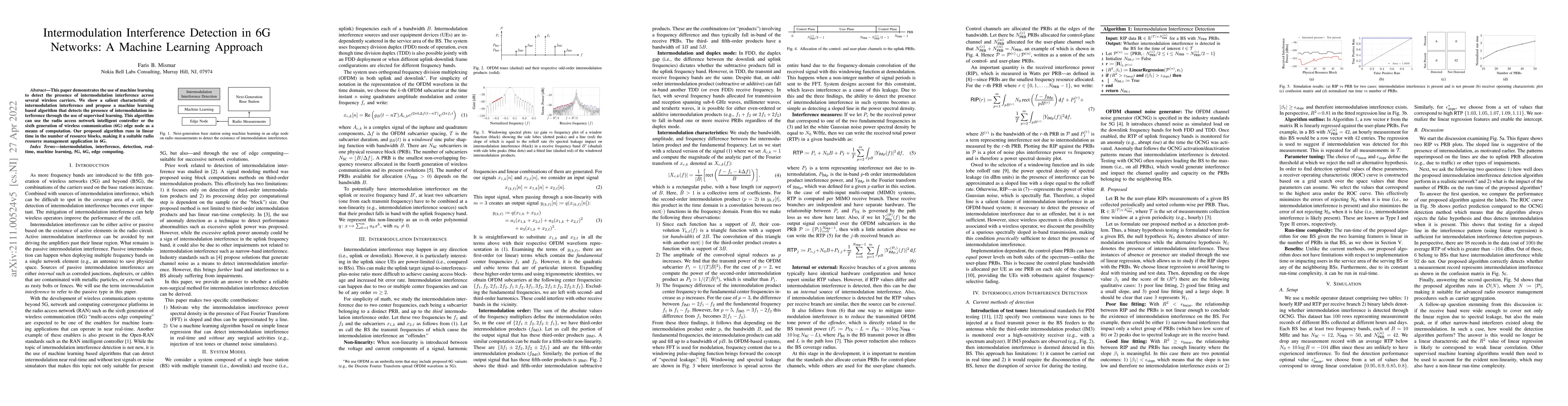 Thumbnail for Intermodulation Interference Detection in 6G Networks: A Machine
  Learning Approach