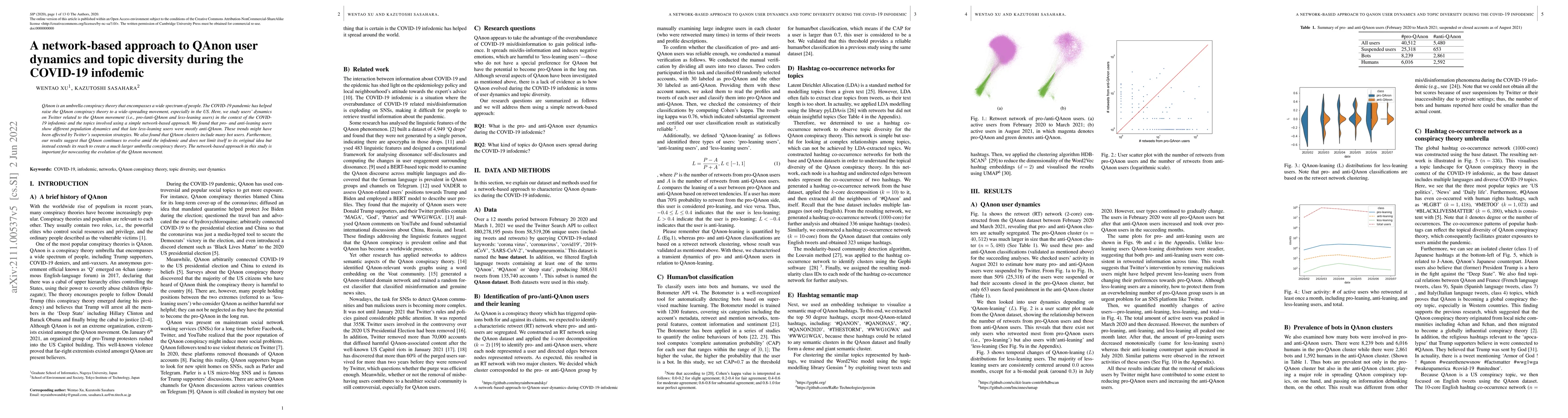 Thumbnail for A network-based approach to QAnon user dynamics and topic diversity
  during the COVID-19 infodemic