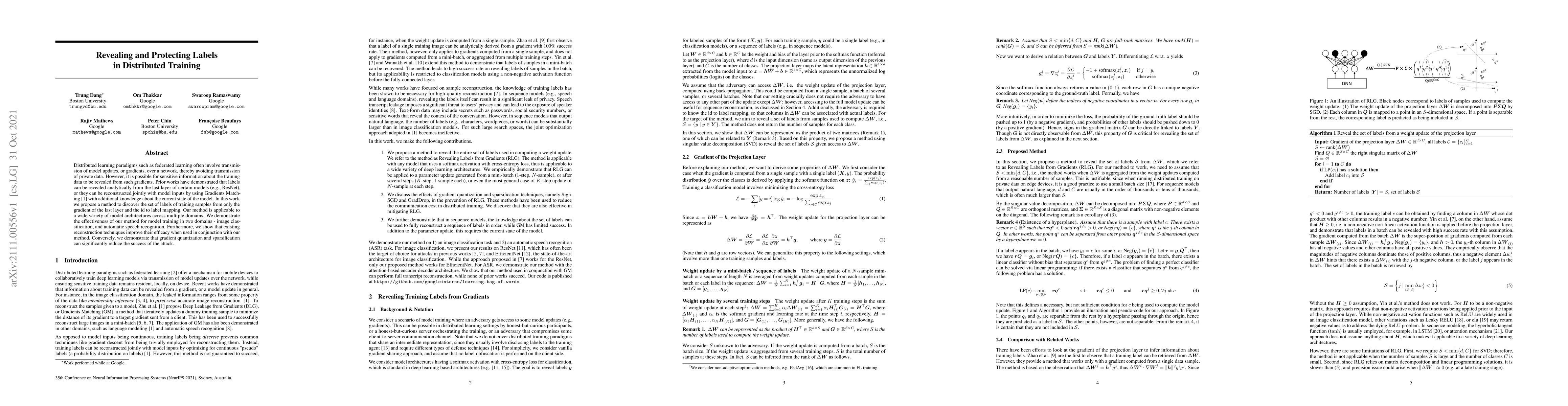 Thumbnail for Revealing and Protecting Labels in Distributed Training