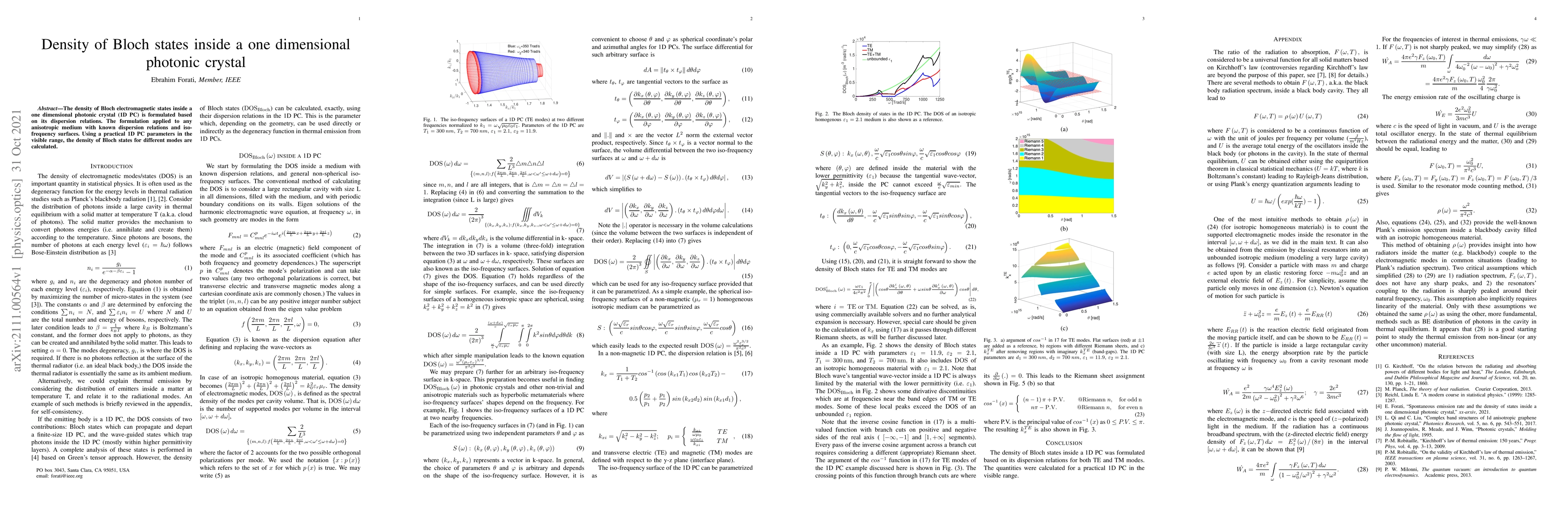 Thumbnail for Density of Bloch states inside a one dimensional photonic crystal