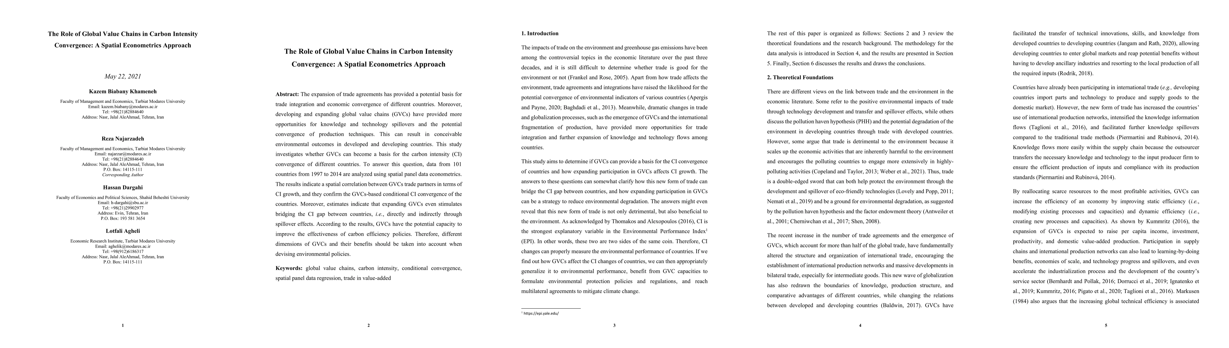 Thumbnail for The Role of Global Value Chains in Carbon Intensity Convergence: A
  Spatial Econometrics Approach