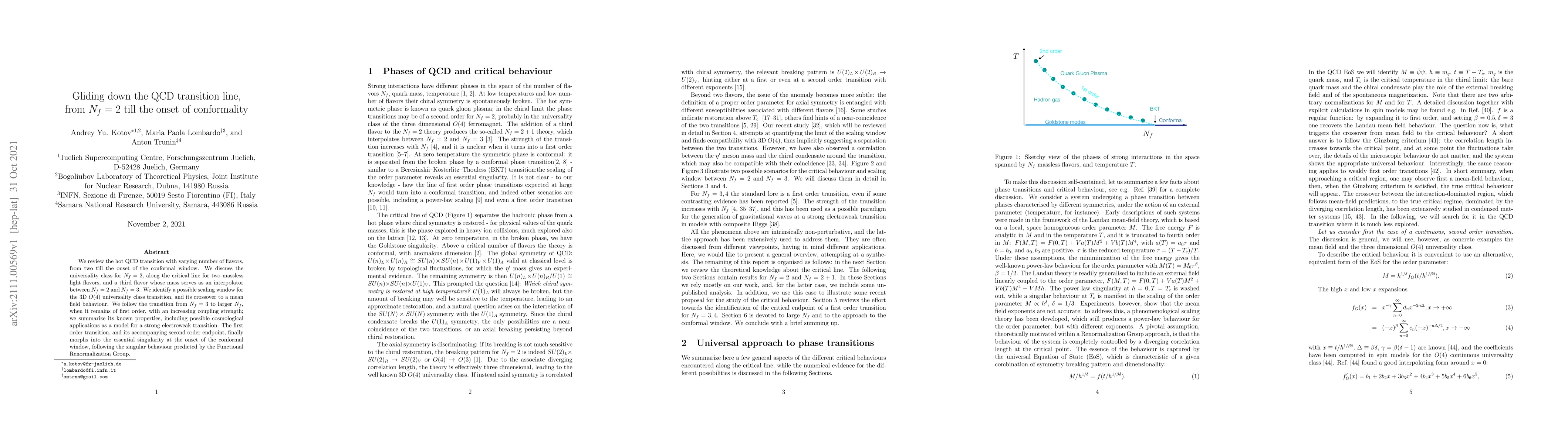 Thumbnail for Gliding down the QCD transition line, from $N_f=2$ till the onset of
  conformality