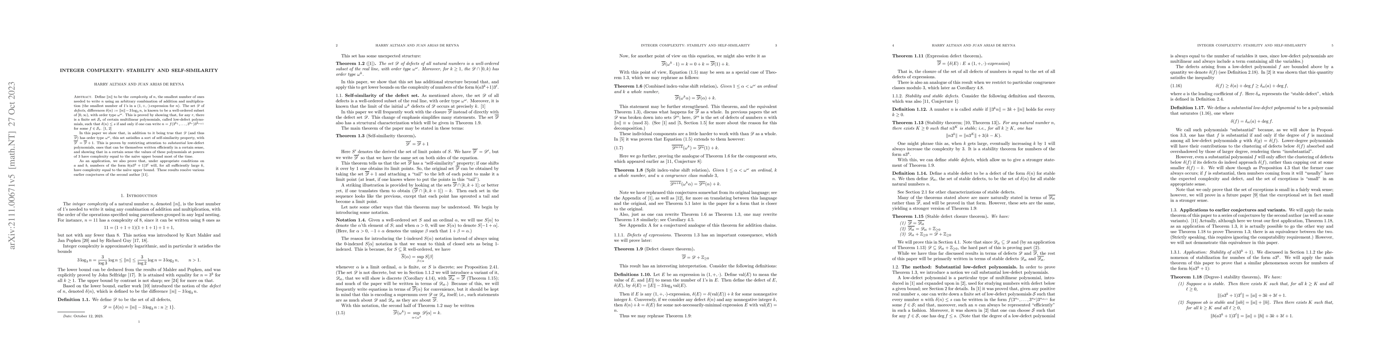 Thumbnail for Integer complexity: Stability and self-similarity