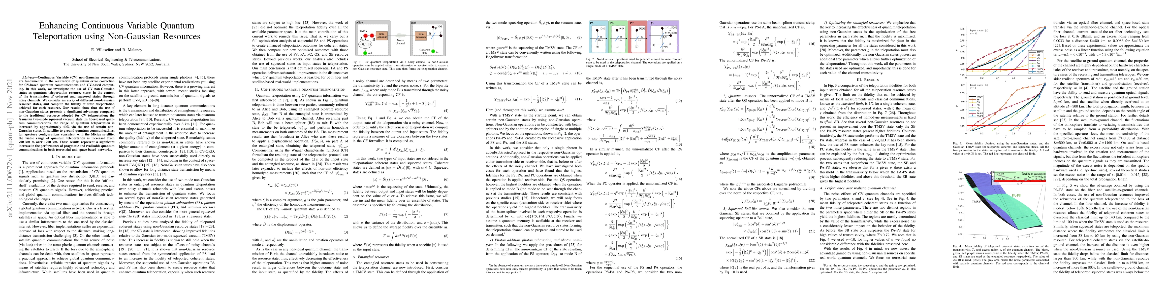 Thumbnail for Enhancing Continuous Variable Quantum Teleportation using Non-Gaussian
  Resources