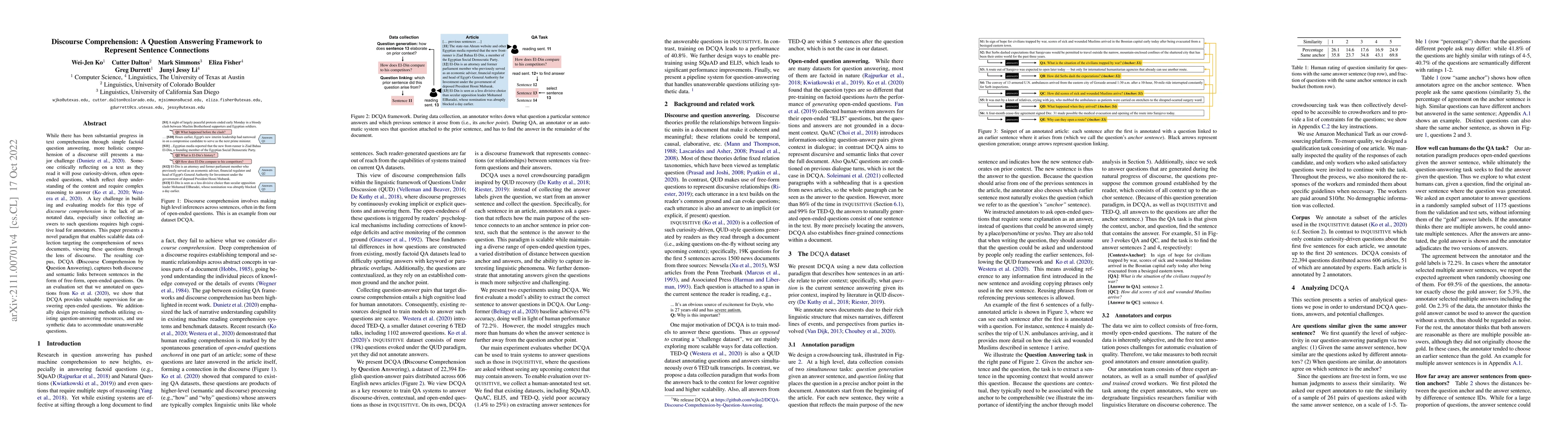 Thumbnail for Discourse Comprehension: A Question Answering Framework to Represent
  Sentence Connections