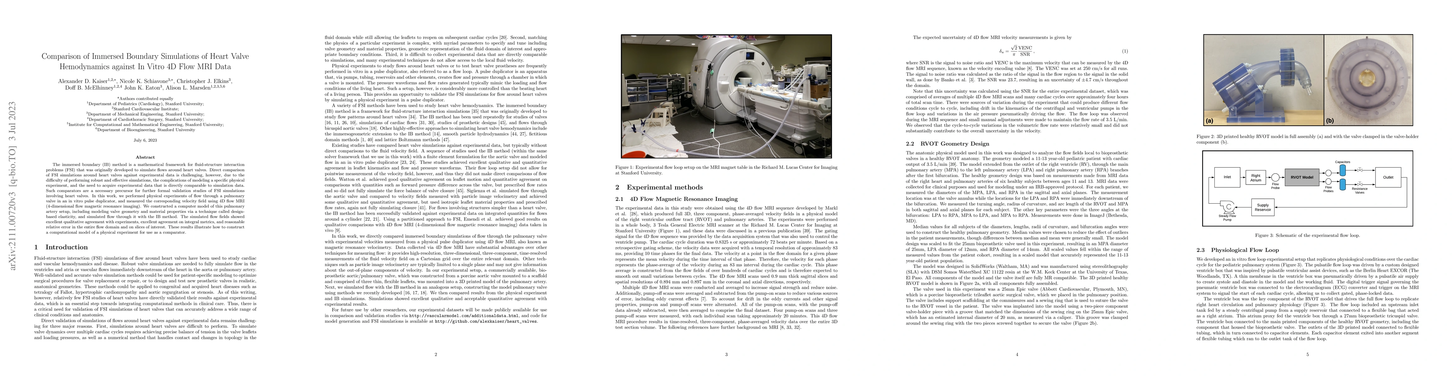 Thumbnail for Comparison of Immersed Boundary Simulations of Heart Valve Hemodynamics
  against In Vitro 4D Flow MRI Data