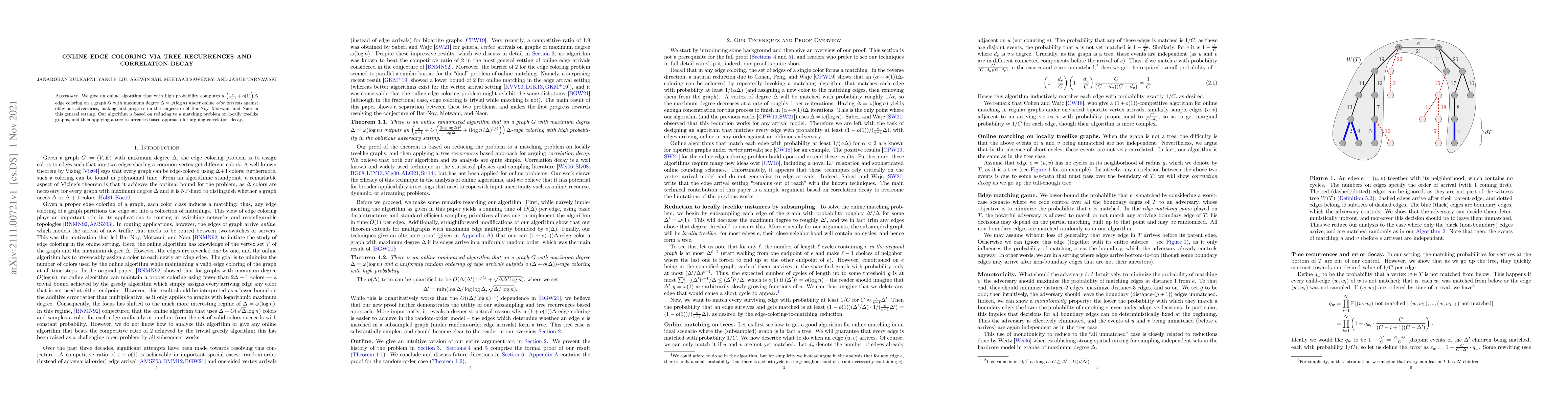 Thumbnail for Online Edge Coloring via Tree Recurrences and Correlation Decay