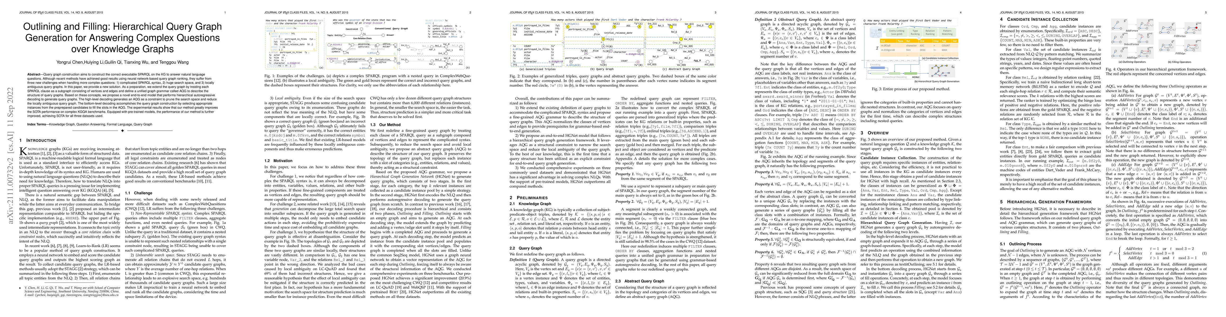 Thumbnail for Outlining and Filling: Hierarchical Query Graph Generation for Answering
  Complex Questions over Knowledge Graphs