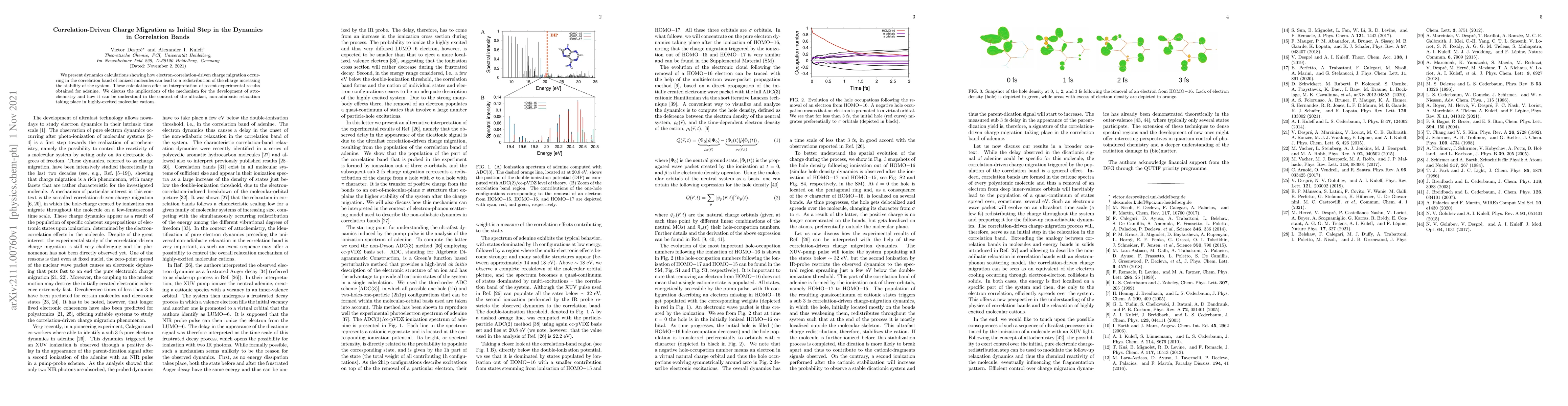 Thumbnail for Correlation-Driven Charge Migration as Initial Step in the Dynamics in
  Correlation Bands