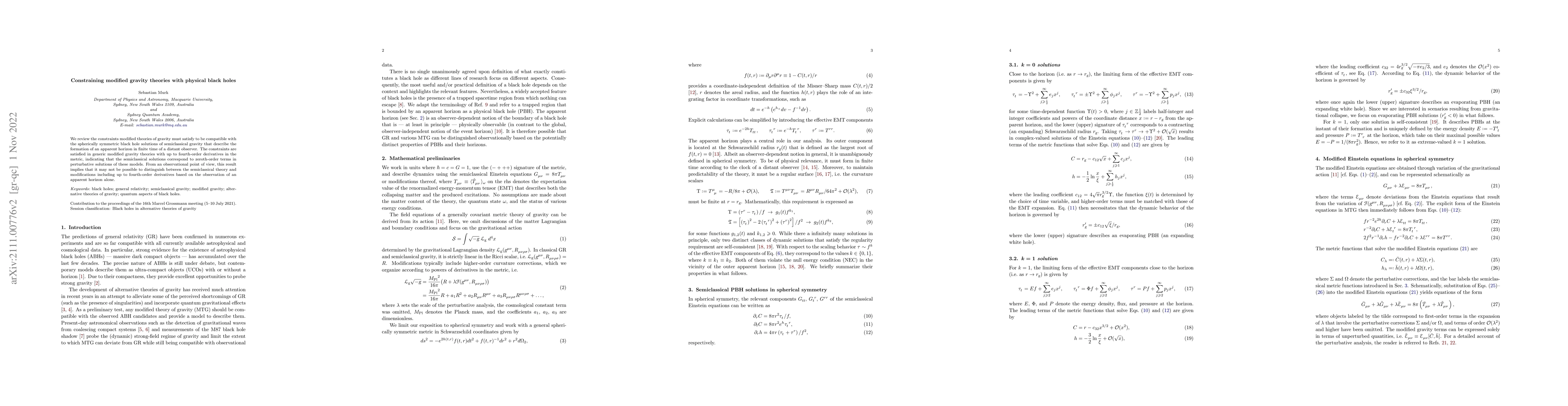Thumbnail for Constraining modified gravity theories with physical black holes