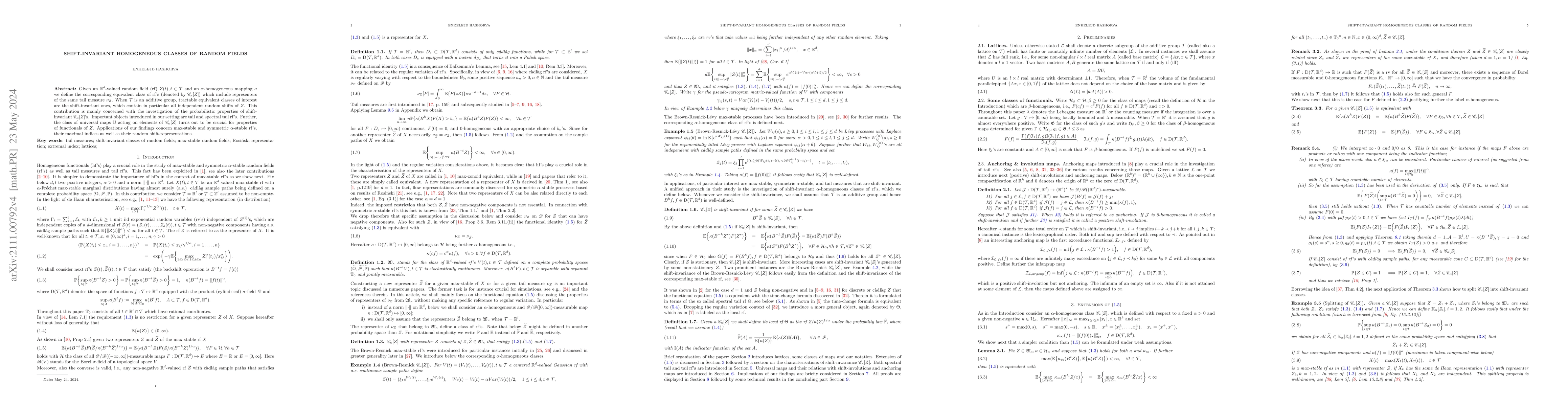 Thumbnail for Shift-invariant homogeneous classes of random fields