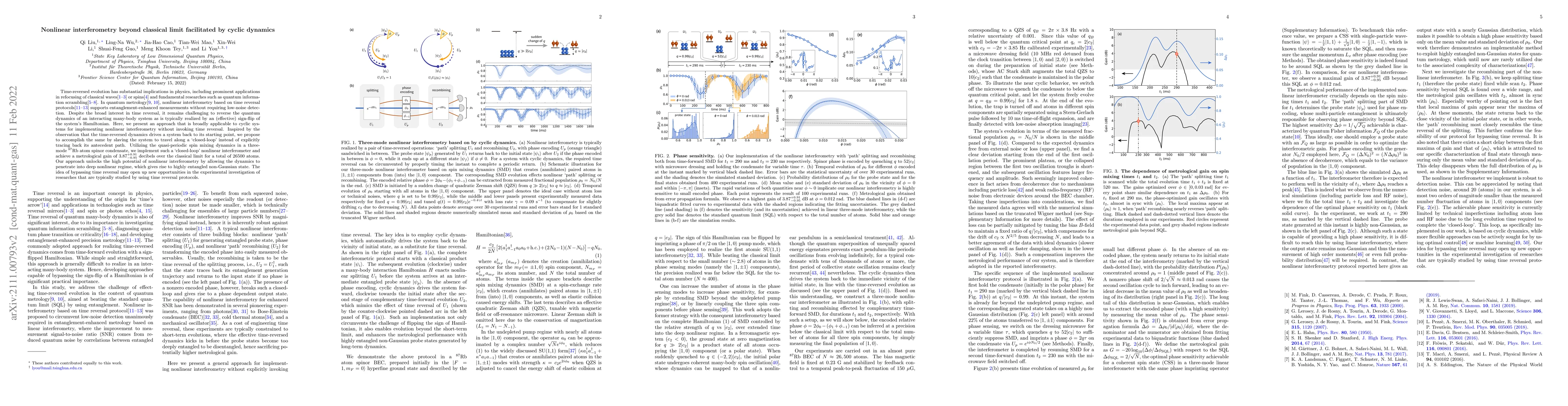 Thumbnail for Nonlinear interferometry beyond classical limit facilitated by cyclic
  dynamics