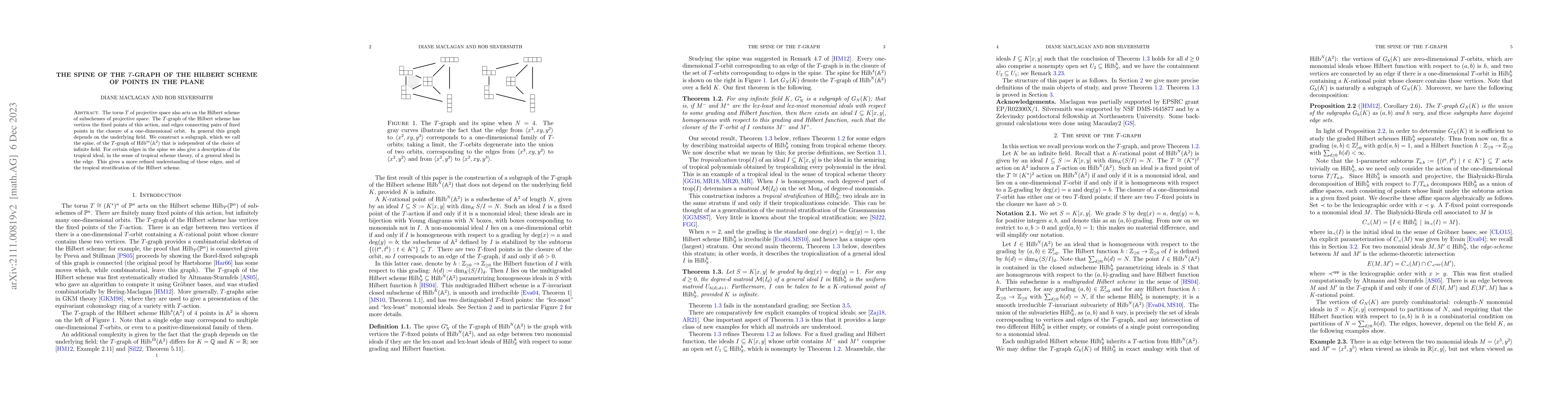 Thumbnail for The spine of the T-graph of the Hilbert scheme of points in the plane